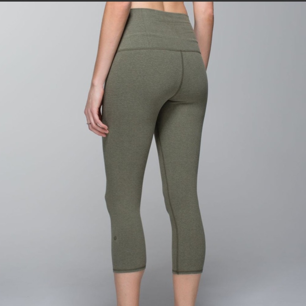 Lululemon roll down wunder unders - fatigue green.